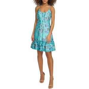 NWT Siena Halter-Neck Floral-Print Ruffled-Hem Dress Sz. 6